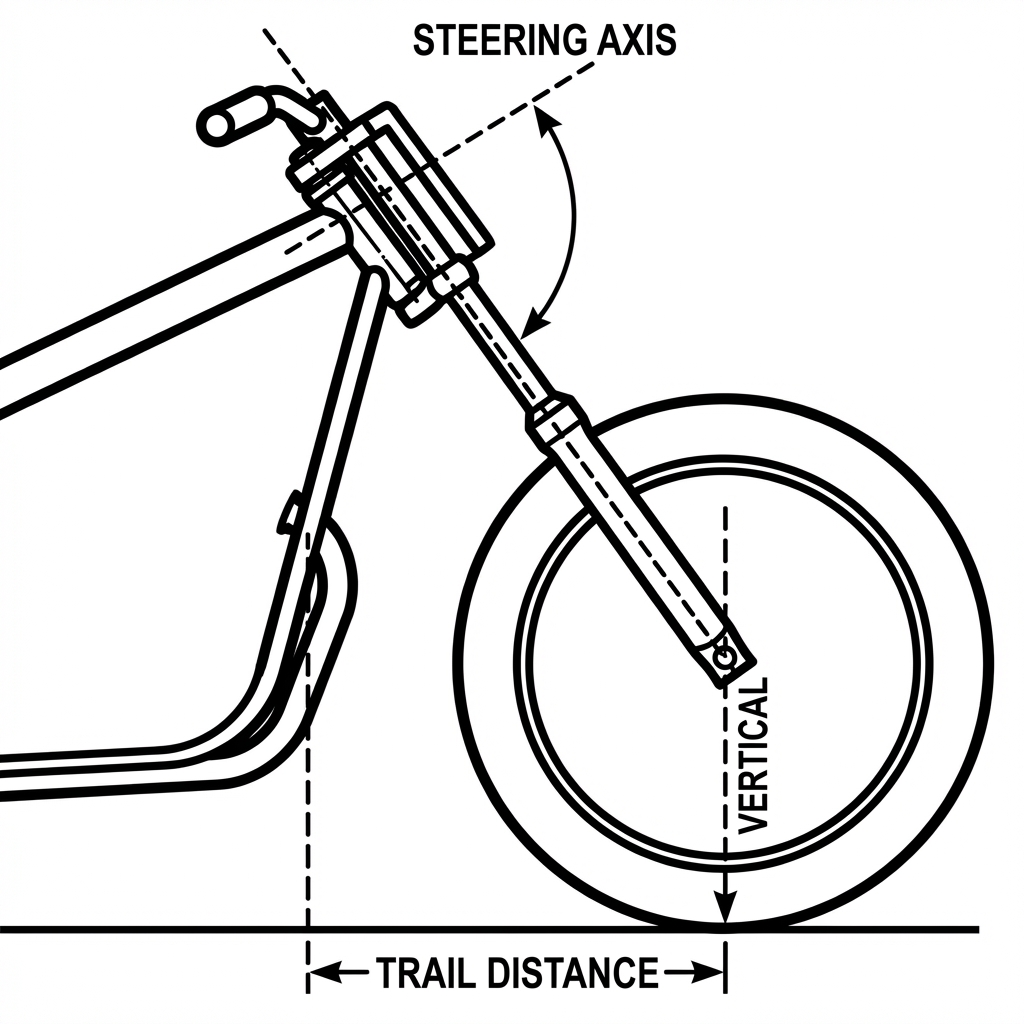 Schematic of Rake and Trail geometry
